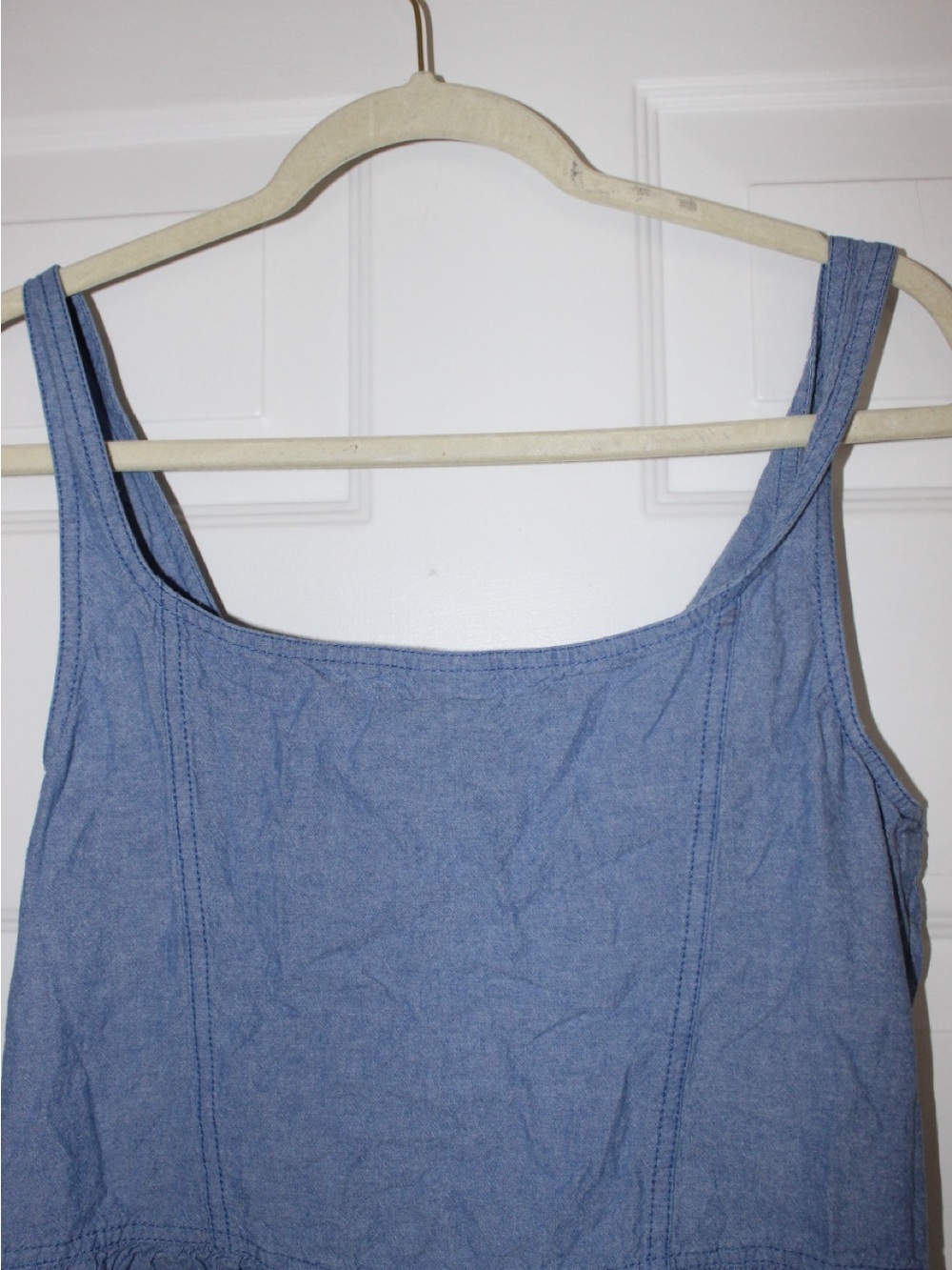 Light Blue Button-Front Mini Sundress - Picture 4 of 5
